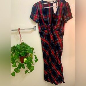 Obey Worldwide Flannel/Plaid Fair Trade Midi Dress